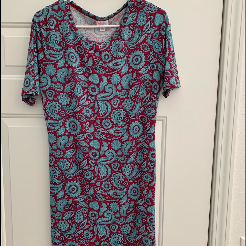 LULAROE Red and Turquoise dress,